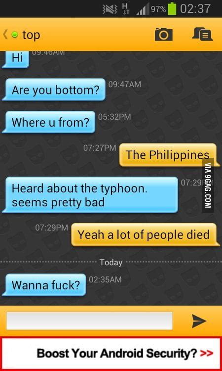 typical grindr chat 9gag