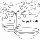 Diwali Coloring Happy Pages Drawing Sketches Printable Kids Lamp Template Divali Festival Kleurplaten Printables Drawings Cards Sketch Supercoloring India Print sketch template