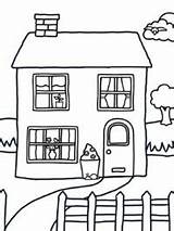 Kleurplaten Huizen Huisjes Topkleurplaat sketch template