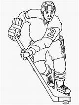 Hockey Coloring Player Pages sketch template