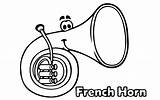 Horn French Pages Draw Colouring Coloring Cliparts Clipart Library Favorites Add sketch template
