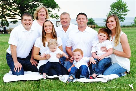 family portrait jeans white shirt family