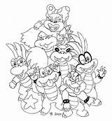 Coloring Koopalings Pages Morton Mobile Template sketch template