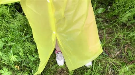 Lady In A Raincoat Gets Dicked In The Woods After Rain