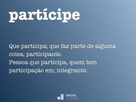 participe dicio dicionario  de portugues