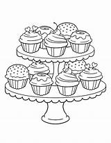 Coloring Cupcakes Pages Trays Tray Story Two Drawing Color Netart Print Getdrawings sketch template