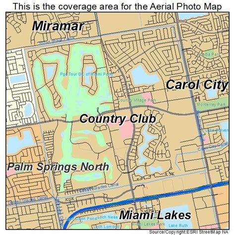 aerial photography map  country club fl florida