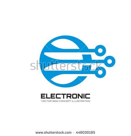 electronic vector logo template concept illustration abstract