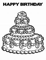 Cake Coloring Birthday Pages Expensive Happy Printable Color Netart Drawing Getdrawings Getcolorings sketch template