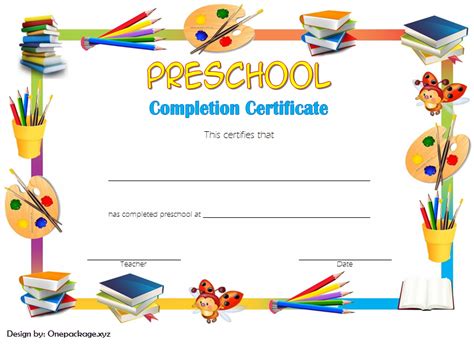 preschool graduation certificate printables
