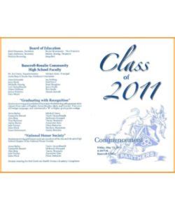 graduation program template   printable