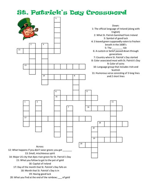 st patricks day puzzles printable  printable word searches