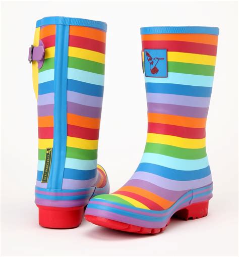 evercreatures ladies wellies festival rainbow designer mid calf wellington boot ebay