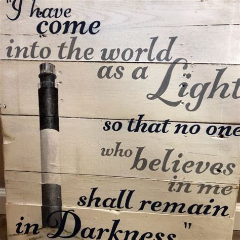 Hand Painted Lighthouse Sign John 12 46 On Rustic Pallet Wood Etsy