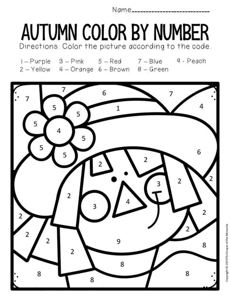 fall color  number printable