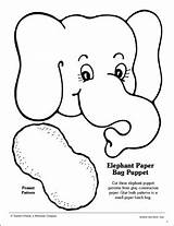 Elephant Bag Puppet Paper Puppets Pattern Crafts Preschool Printables Scholastic Printable Animal Jungle Zoo Animals Teachables Choose Board sketch template
