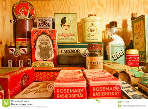 Collection Of Vintage Cosmetics In Museum Of Things