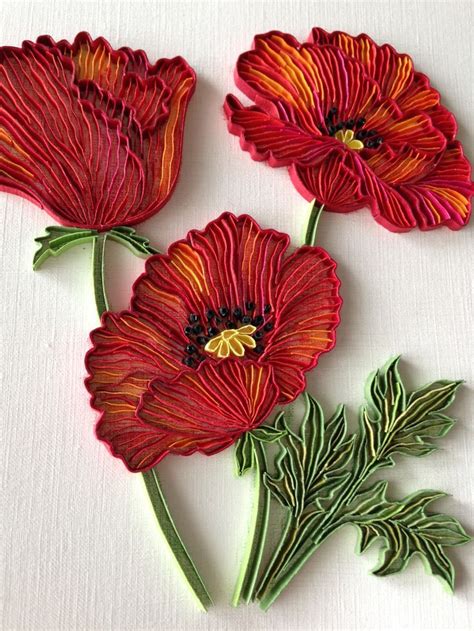 poppies quilling     beginners     time