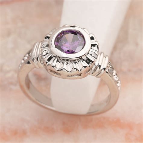 Alluring Purple Stone 6 6mm Semi Precious Stone Silver Cool For Women