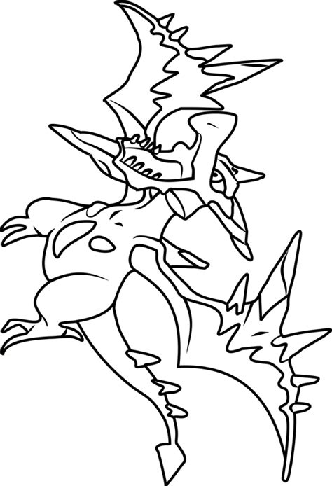 mega aerodactyl flying coloring page  printable coloring pages