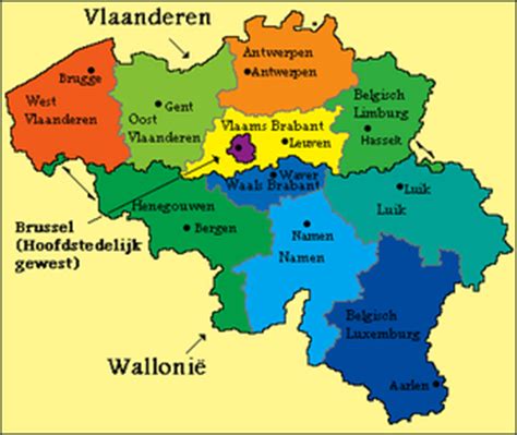kaart belgie de belgische landkaart met provincies en