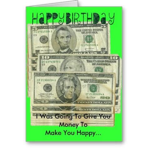 birthday money card zazzlecom   creative money gifts