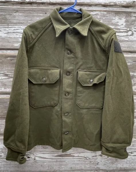 Korean War Era Vtg Us Army Winter Shirt Field Og 107 Wool Utility