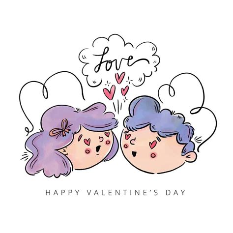 Cute Couple Falling In Love To Valentine S Day 172990 Vector Art At