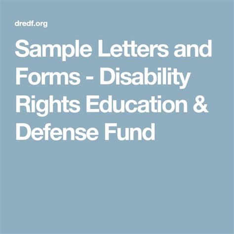 sample letters  forms disability rights education defense fund