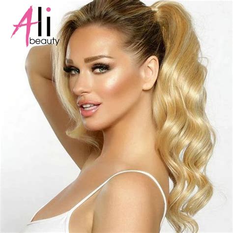 buy ali beauty   inches  human hair ponytail clip  hair extensions