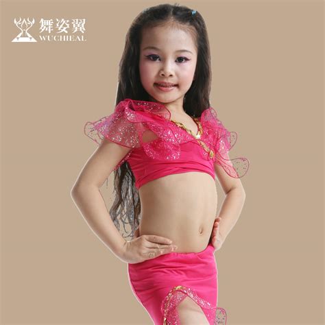 Free Shipping Fashion Sexy Belly Dance Clothes Costume Set For Little