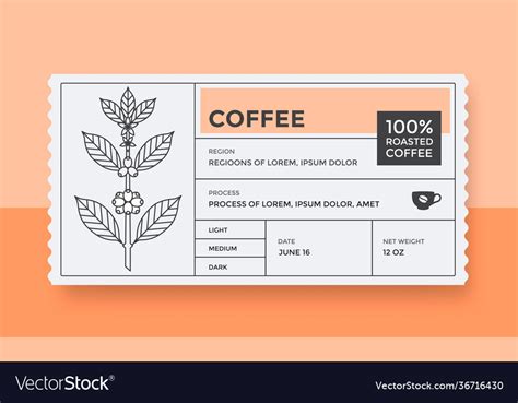 packaging design  coffee vintage label vector image