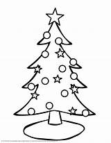Tree Christmas Coloring Pages Simple Drawing Outline Ornaments Card Clipart Easy Cute Evergreen Printable Trees Drawings Print Big Merry Silhouette sketch template