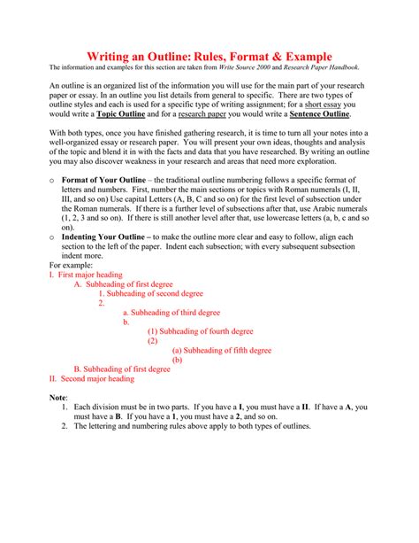 research paper sentence outline  research paper outline examples