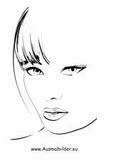 Gesicht Gesichter Ausmalbild Frisuren Ausdrucken Frau sketch template