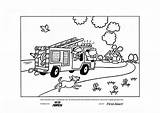 Fire Coloring Brigade Engine Pages sketch template