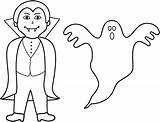 Ghost Halloween Coloring Vampire Pages Ghosts Printable Colouring Spooky Color Clipart Vampires Goblins Print Wooky Happy Angel Library Clip They sketch template