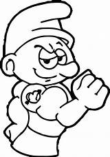 Papa Coloring Pages Smurf Mario Strong Mushroom Power Getcolorings Smurfs Ups Drawing Getdrawings Smurfette sketch template