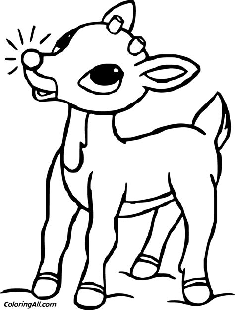 printable rudolph coloring pages  vector format easy