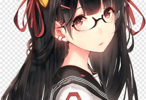 Neko Girl Cute Anime Girl With Glasses Hd Png Download