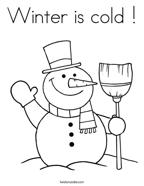 winter  cold coloring page twisty noodle