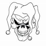 Clown Coloring Tattoo Scary Skull Pages Joker Printable Evil Stencils Drawing Tattoos Stencil Outlines Designs Pennywise Killer Drawings Clipart Clip sketch template