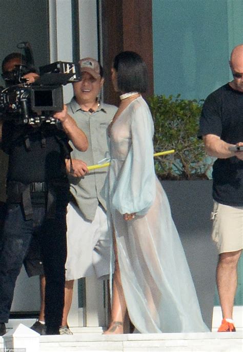 braless rihanna wears a thong filming for her new music video for anti album daily mail online