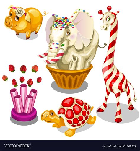 animal sweets   caramel  chocolate vector image
