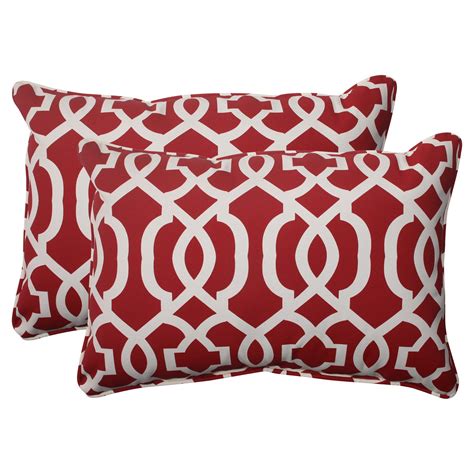 pillow perfect outdoor indoor  geo red oversized rectangle throw pillow set   walmartcom