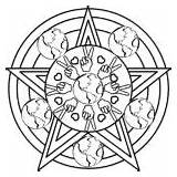 Wiccan Coloring Sheet Printable Mandala Pages sketch template
