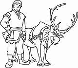 Sven Kristoff Coloring Frozen Pages Printable Reindeer Color Categories Coloringpages101 Kids sketch template