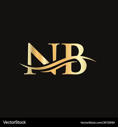 initial linked letter nb logo design modern vector image