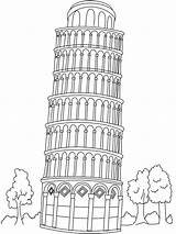 Pisa Coloringpage Toren sketch template