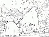 Merida Brave Mutter Rettet Ihre Bogen Captured Elinor Colorkid Ribelle Rescues Rebelle Legende Highlands Waleczna Indomable Witch Genitori Coloriage Designlooter sketch template